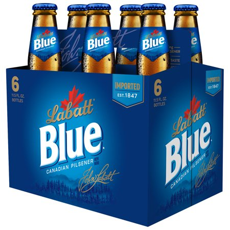 Labatt Blue Pilsner Beer 12-Oz Bottle 6-Pack