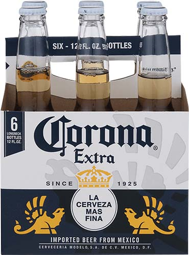 Corona Extra Lager Beer 12-Oz Bottle 6-Pack