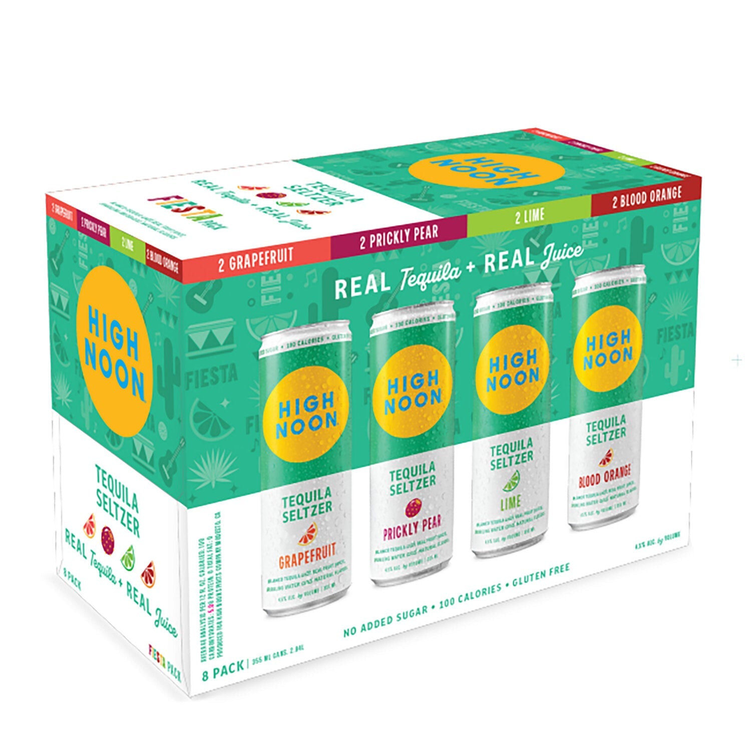 High Noon Fiesta Tequila Seltzer Variety Pack 355ml Can 8-Pack