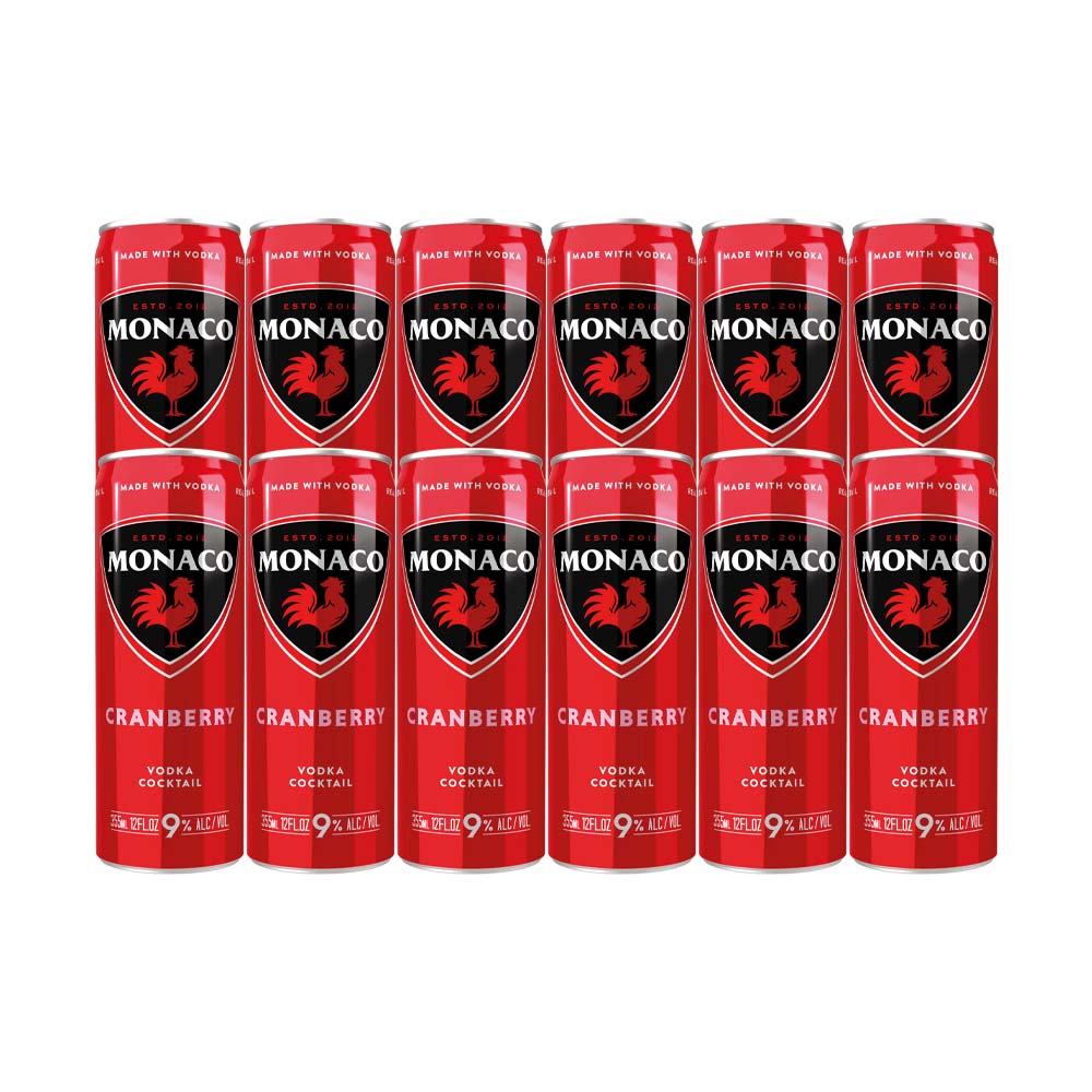 Monaco Cranberry Cocktail 355ml Can 12-Pack