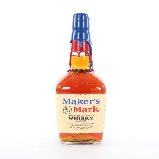 2001 Maker's Mark It's That Time of Year Again Blue/Red Wax Kentucky Straight Bourbon Whisky 1Lt