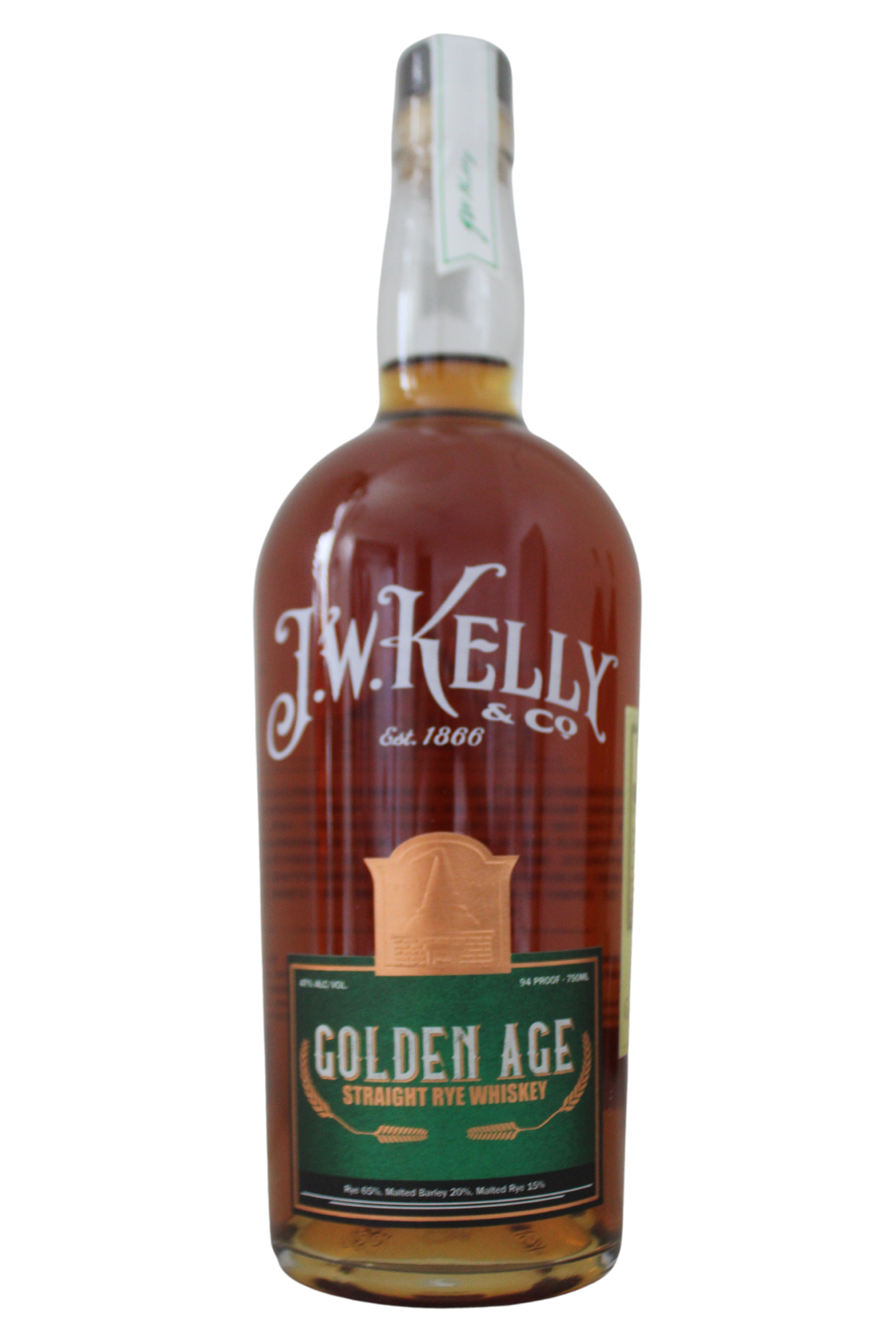 J. W. Kelly & Co. Golden Age Straight Rye Whiskey 750ml