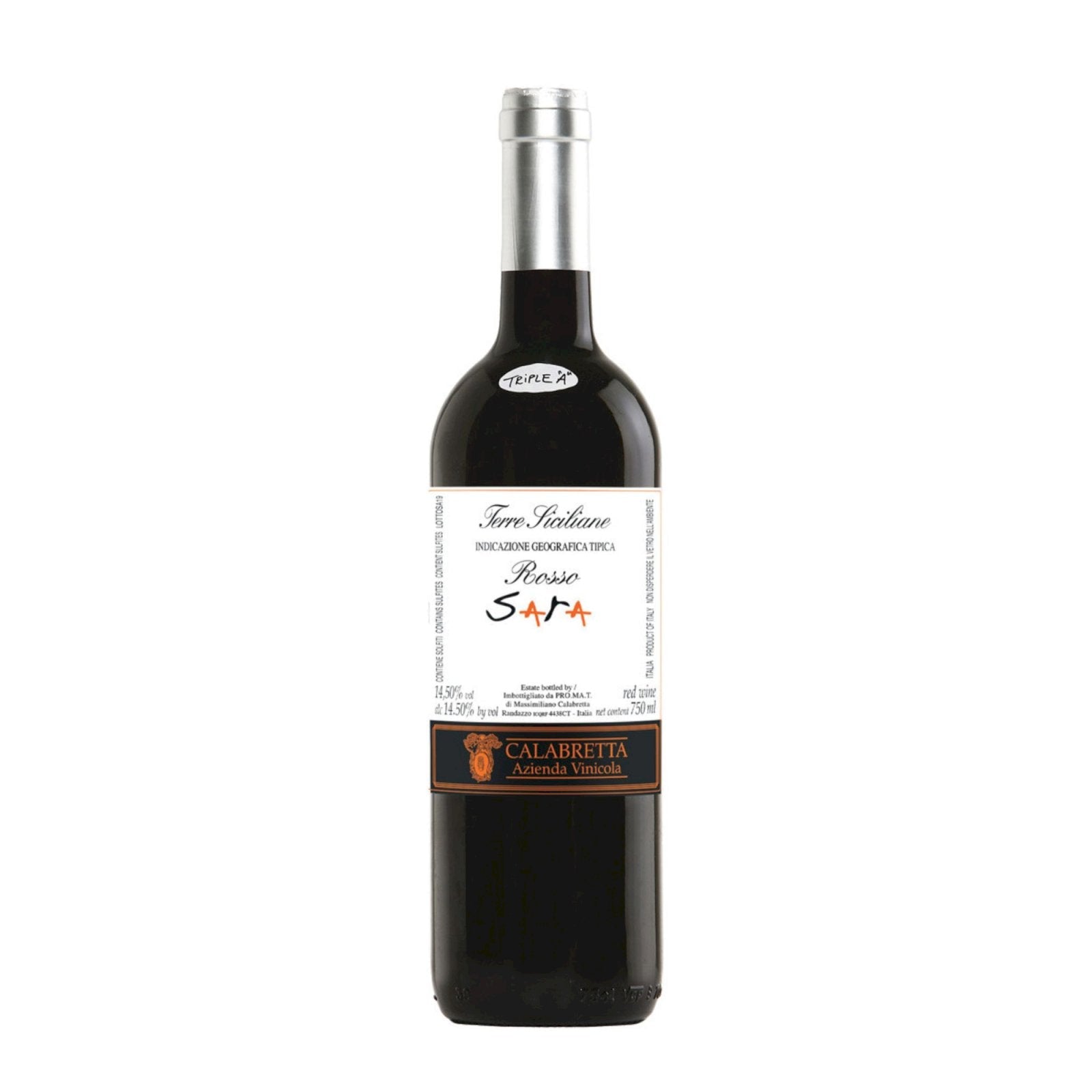 2019 Calabretta Sara Rosso Terre Siciliane IGT 750ml