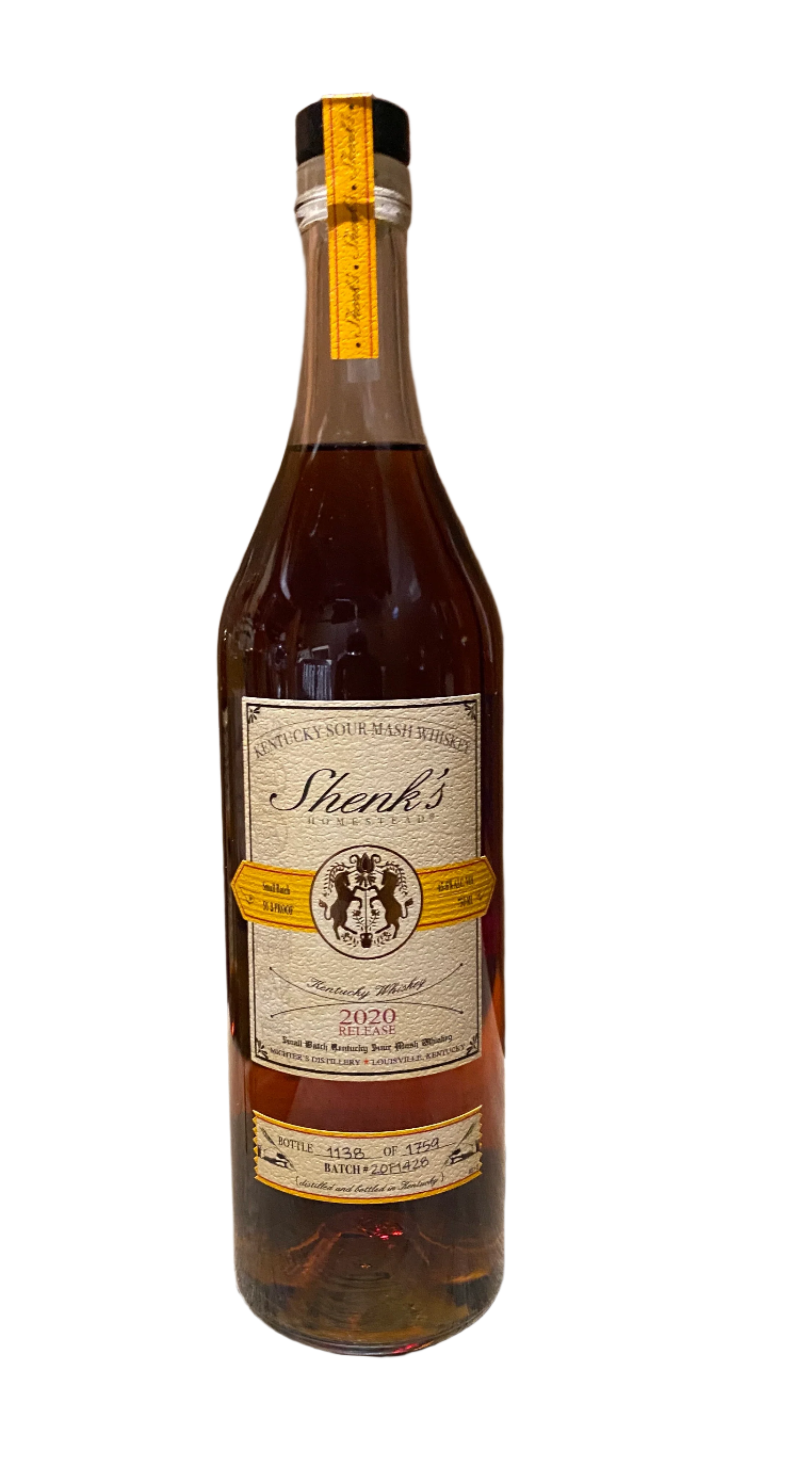 2020 Shenk's Homestead Small Batch Kentucky Sour Mash Whiskey 750ml