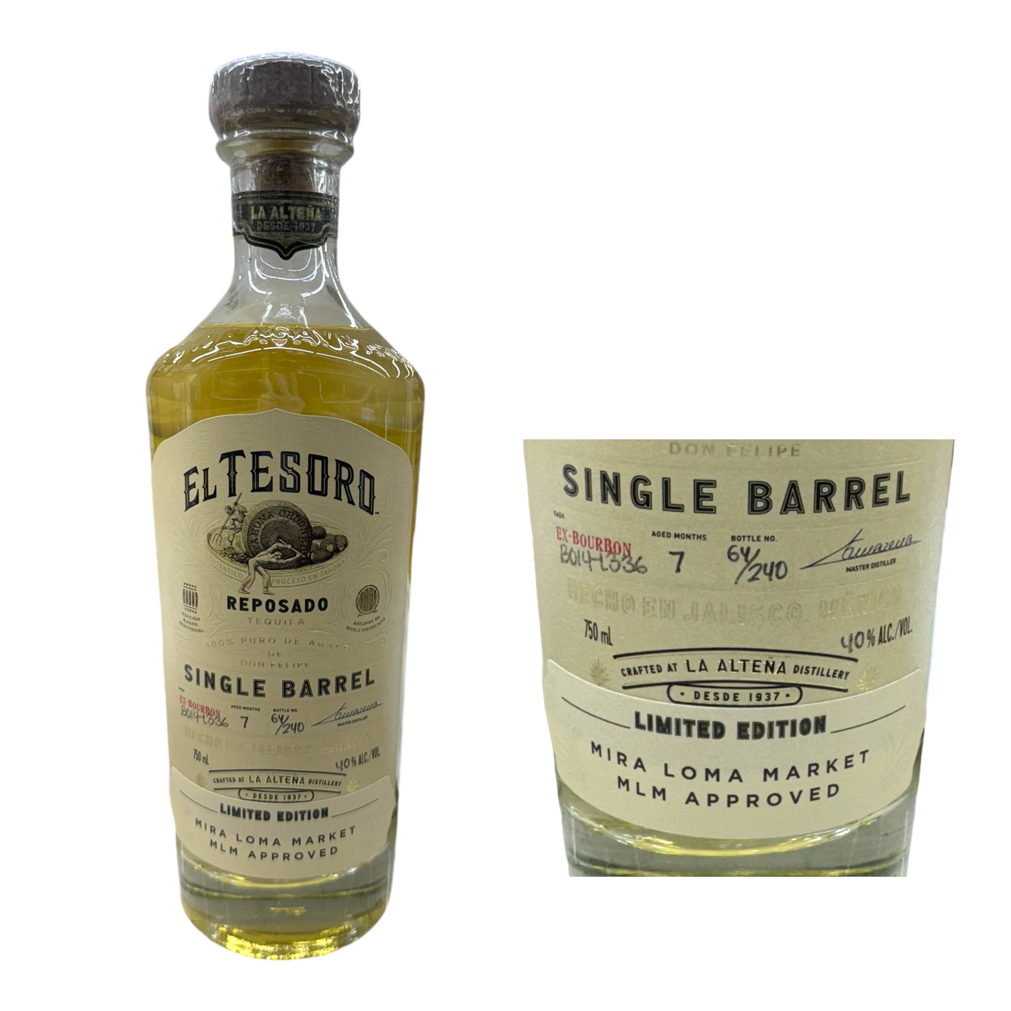 El Tesoro de Don Felipe MLM Exclusive Single Barrel Reposado Tequila 750ml