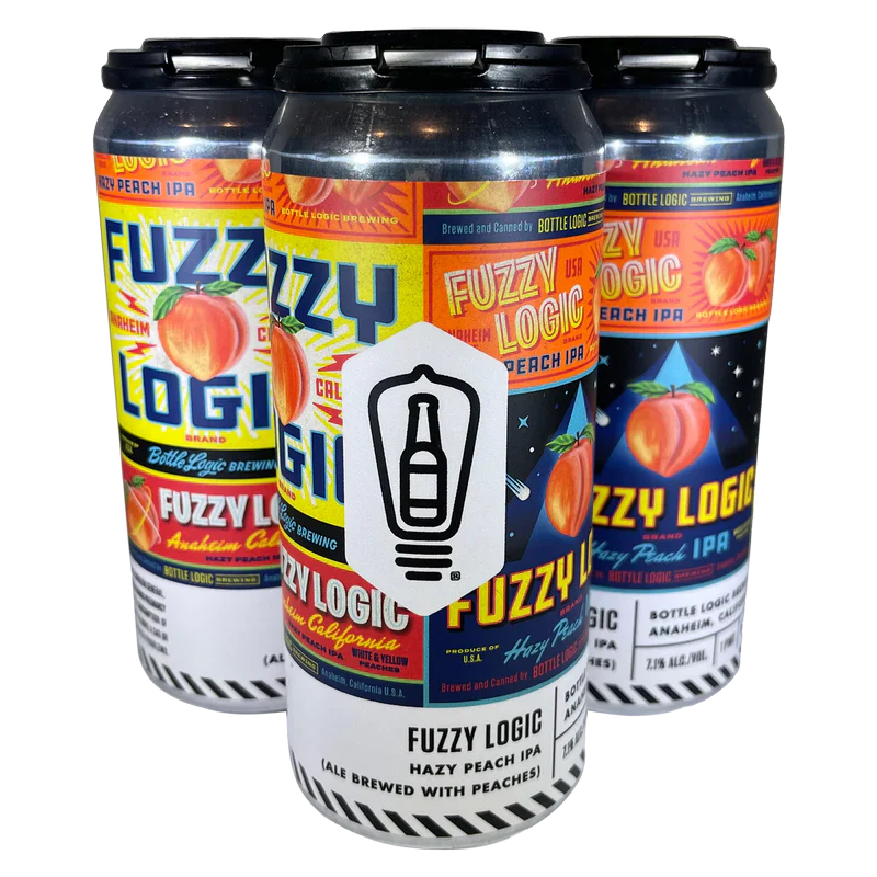 Bottle Logic Brewing Fuzzy Logic Hazy Peach India Pale Ale Beer 4-Pack