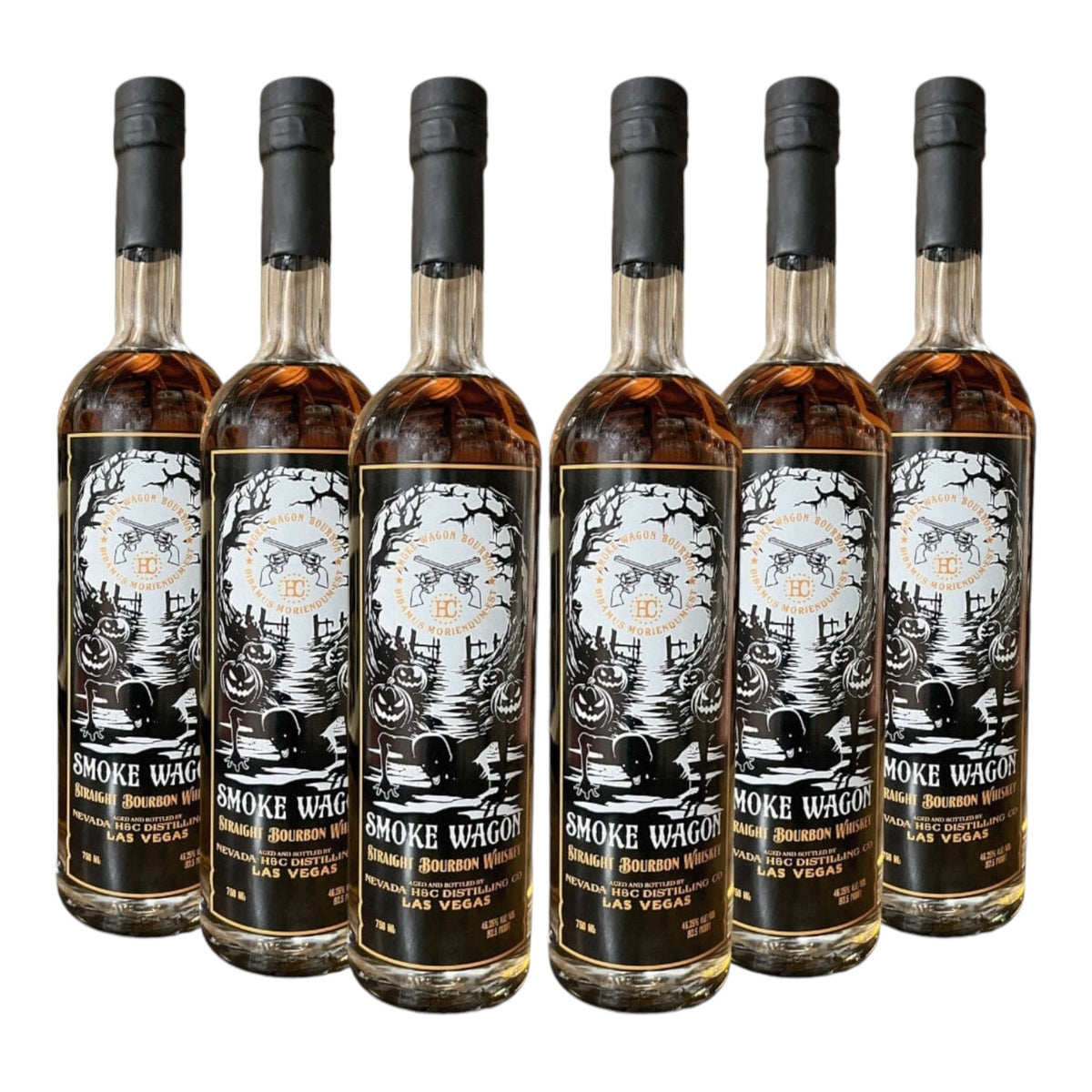 2024 Smoke Wagon Halloween Edition Glow in The Dark Small Batch Straight Bourbon Whiskey Bundle 750ml 6-Pack