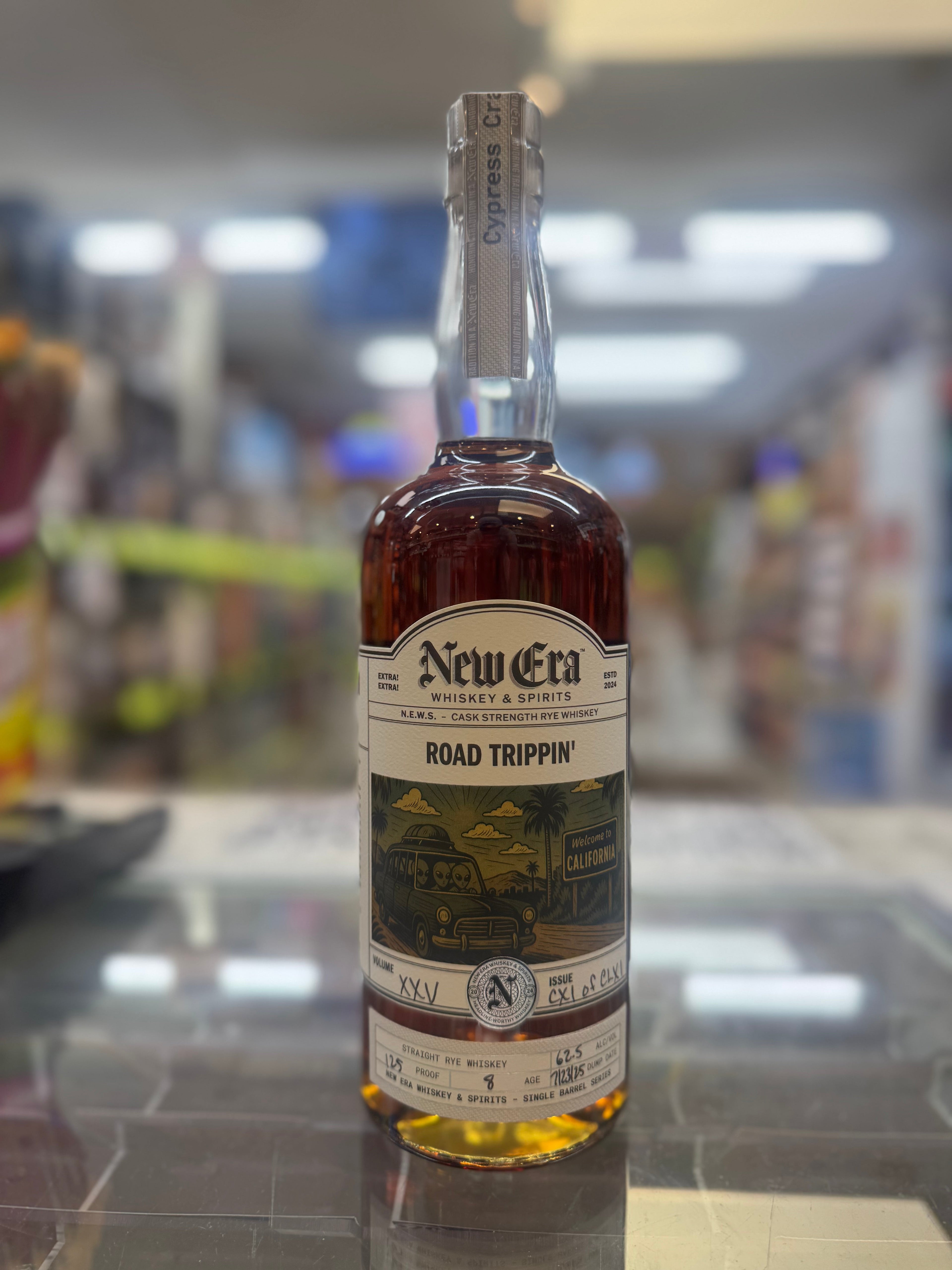 New Era 8 Year Old Road Trippin Single Barrel 125 Proof Rye Whiskey 750ml