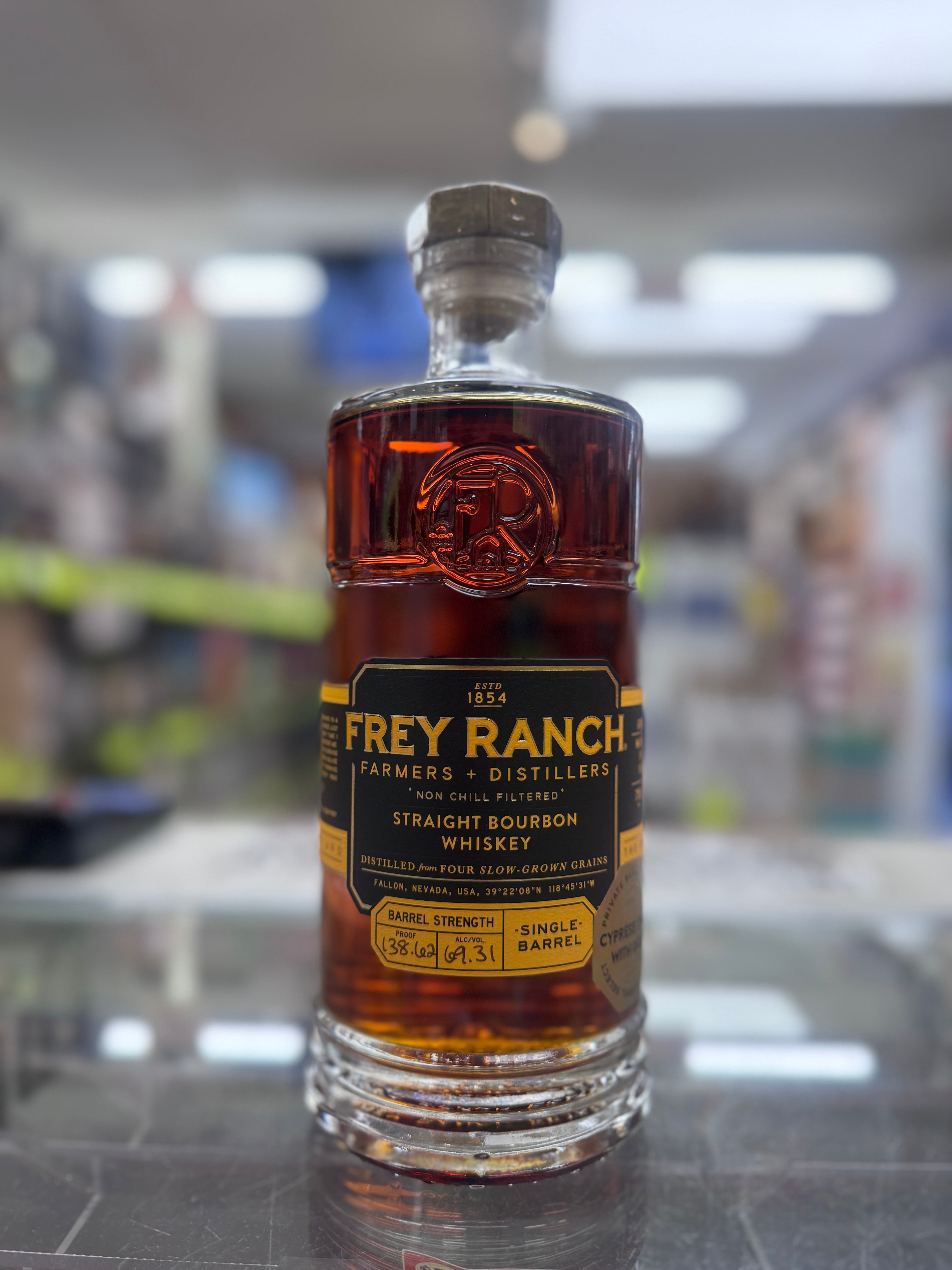 Frey Ranch Single Barrel Cypress Craft With OCBS 138.62 Proof Bourbon Whiskey 750ml