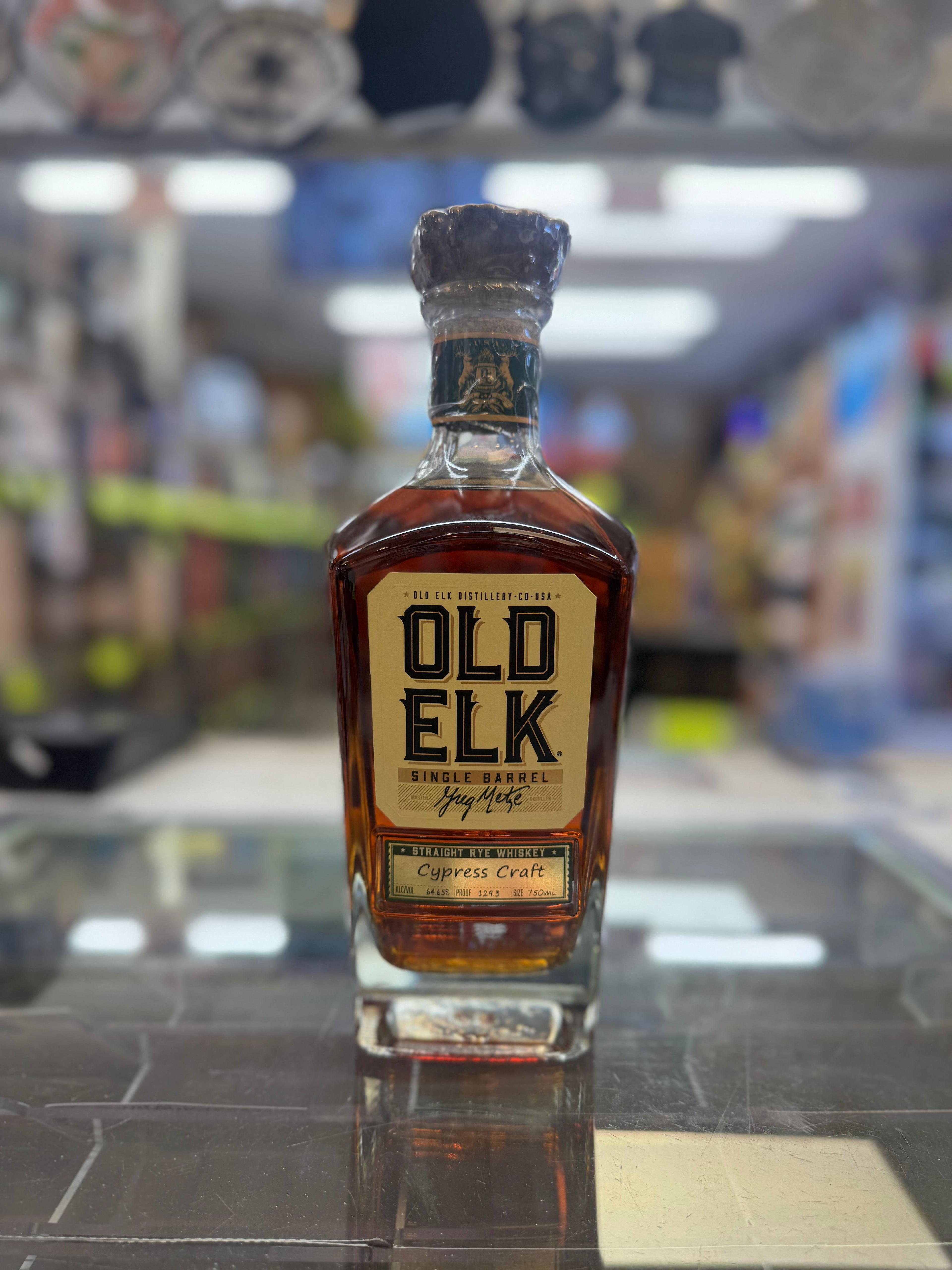 Old Elk 8 Year Single Barrel Straight Cypress Craft Straight Rye Whiskey 750ml