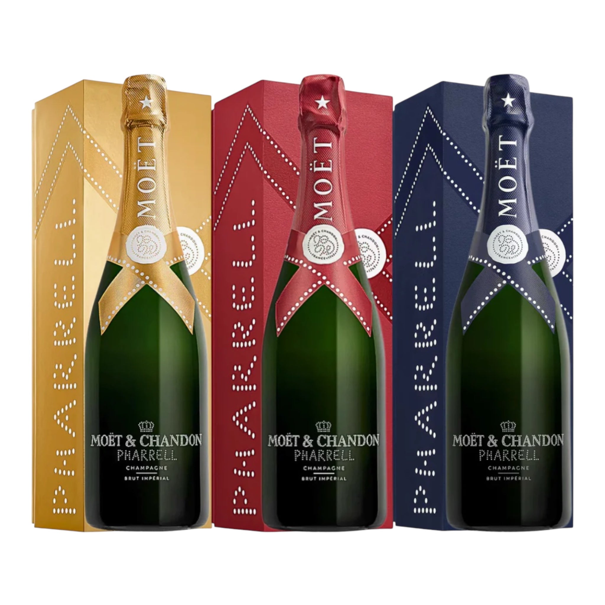 Moet & Chandon Pharrell Limited Edition Imperial Brut Champagne 750ml Bundle Set 3-Pack
