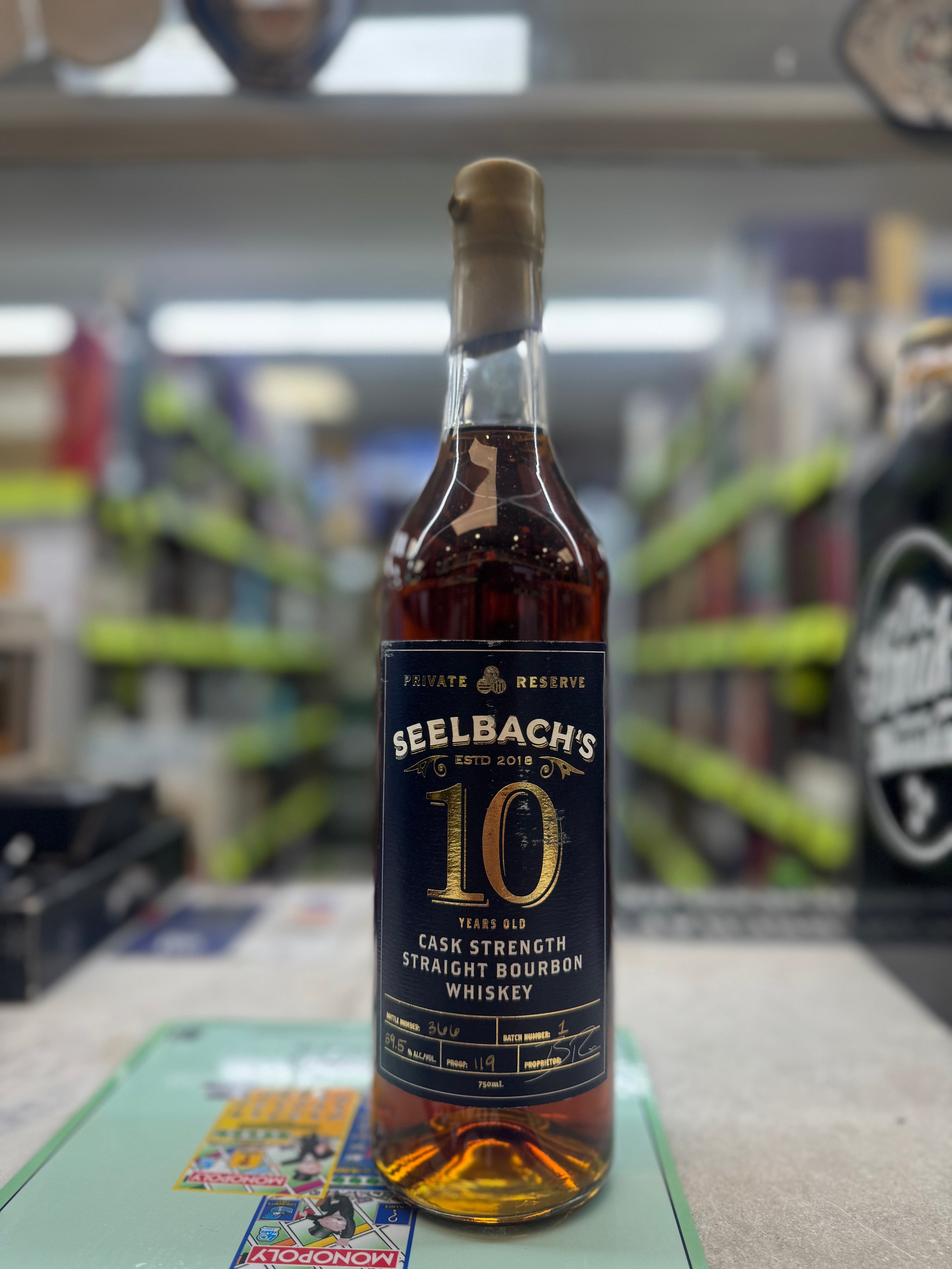 Seelbach's Private Reserve Cask Strength 10 Year Old Batch 1 Straight Bourbon Whiskey 750ml