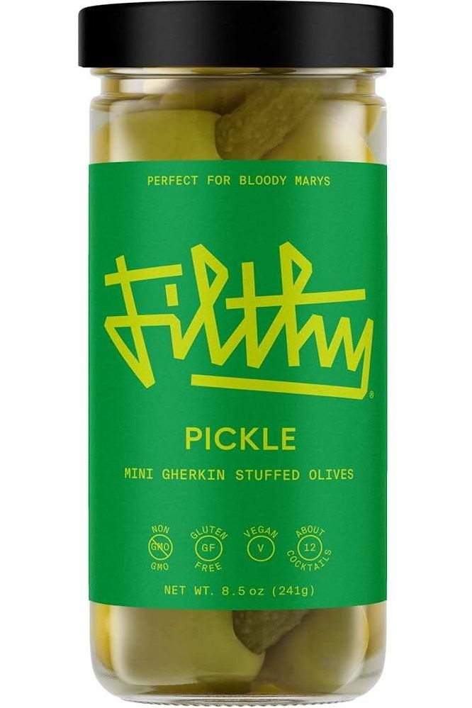Filthy Pickled Stuffed Olives Garnish 5-Oz