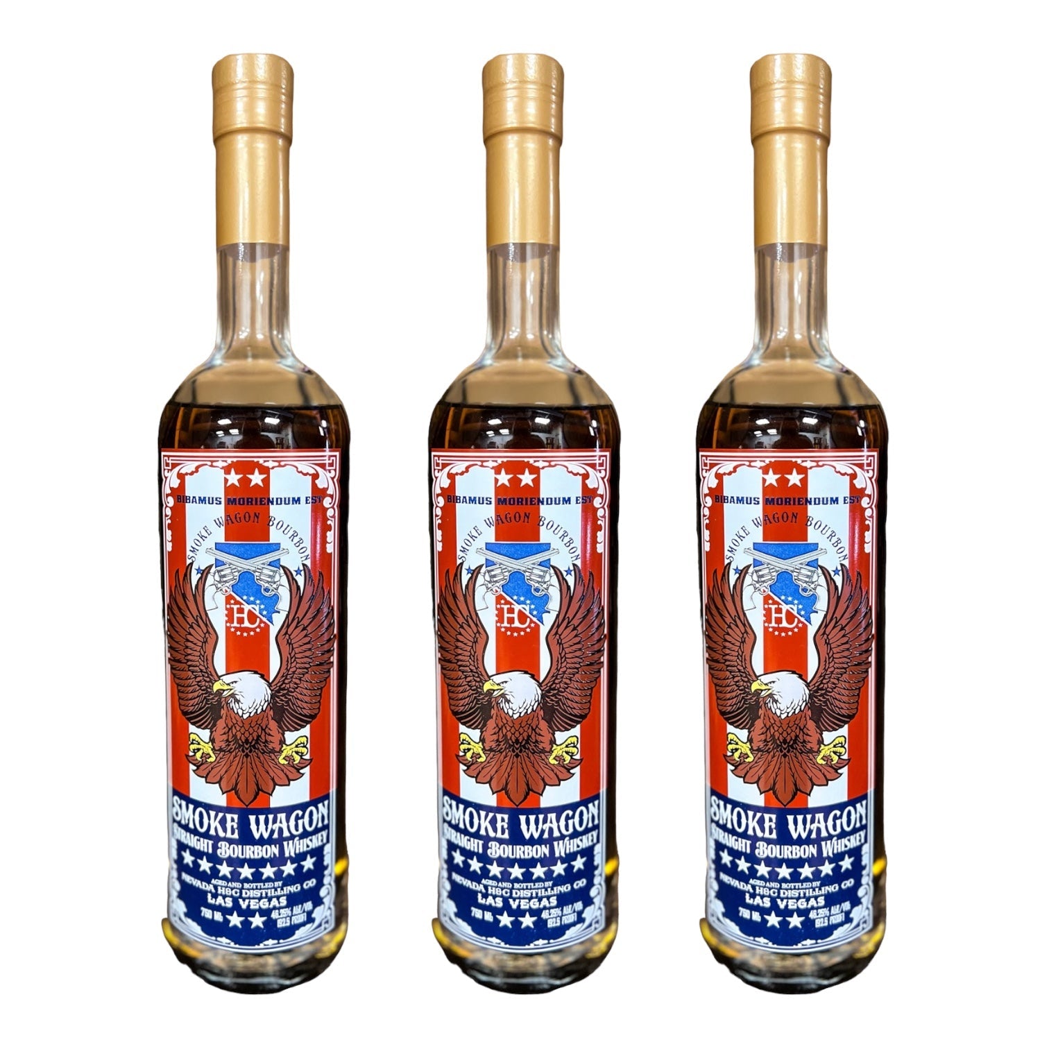 2024 Smoke Wagon 4th of July Edition Straight Bourbon Whiskey 750ml Bundle 3-Pack