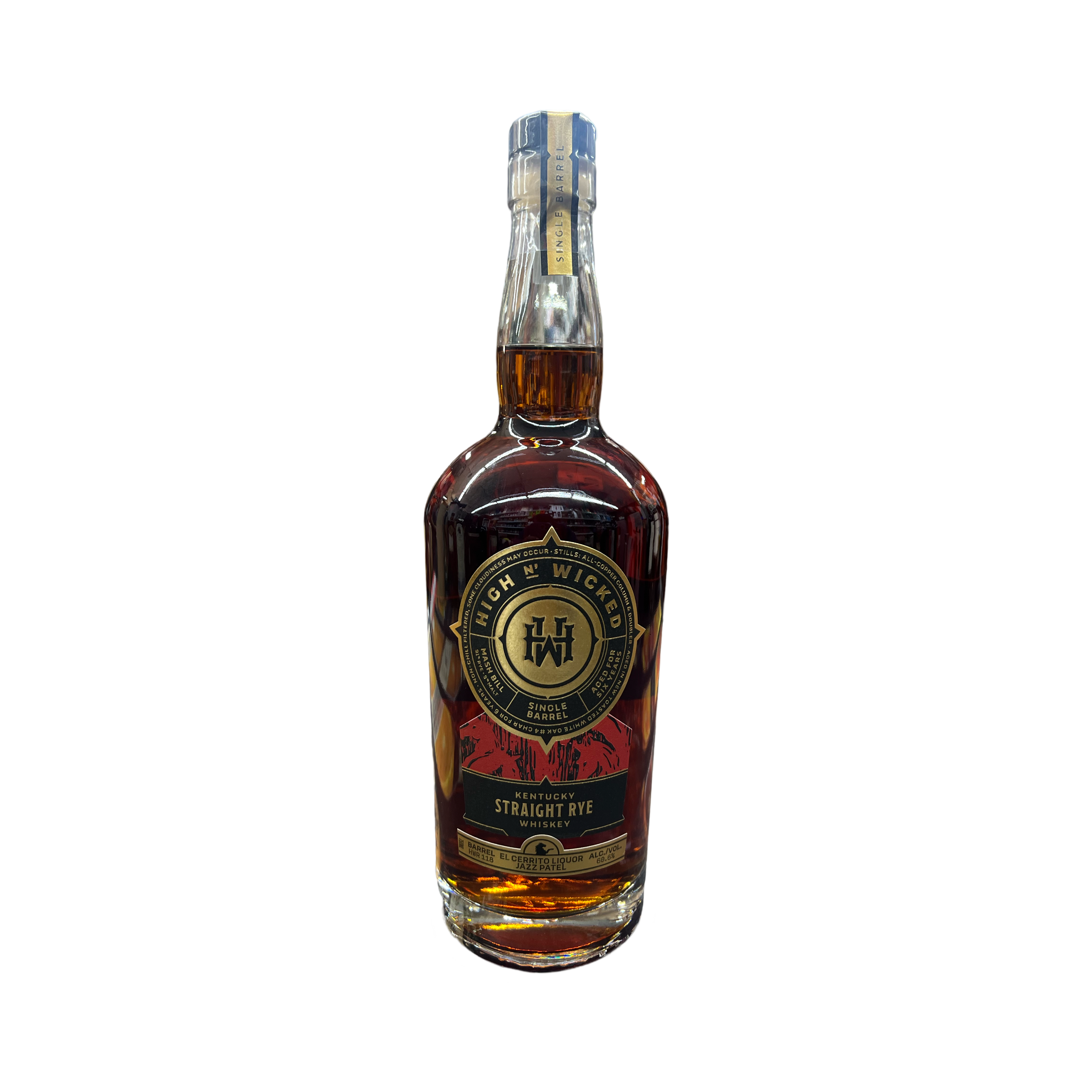 High N Wicked Single Barrel El Cerrito Liquor  Store Pick 121.2 Proof Kentucky Straight Rye Whisky
