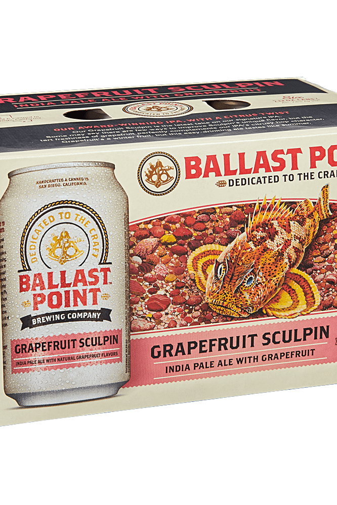 Ballast Point Grapefruit Sculpin IPA with Grapefruit Rind Beer Can 6-Pack
