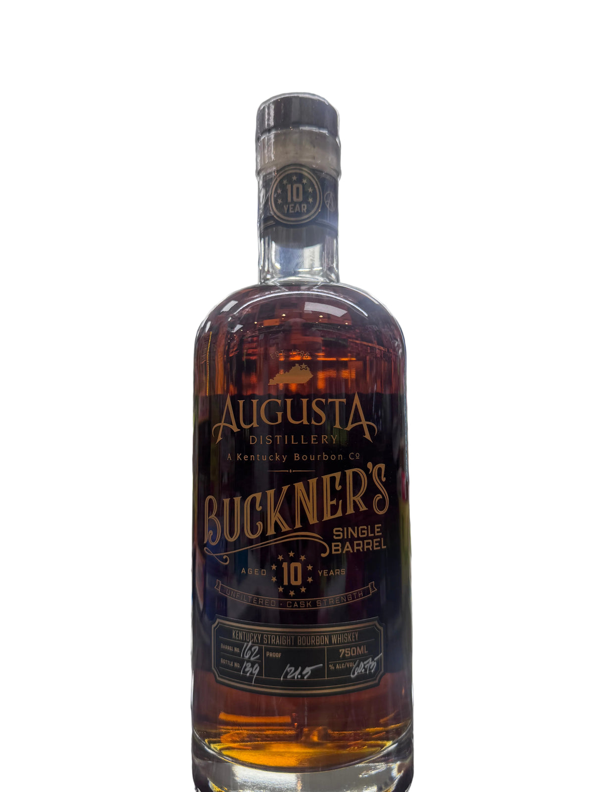 Augusta Buckner's Single Barrel 10 Year Kentucky Straight Bourbon Whiskey 750ml