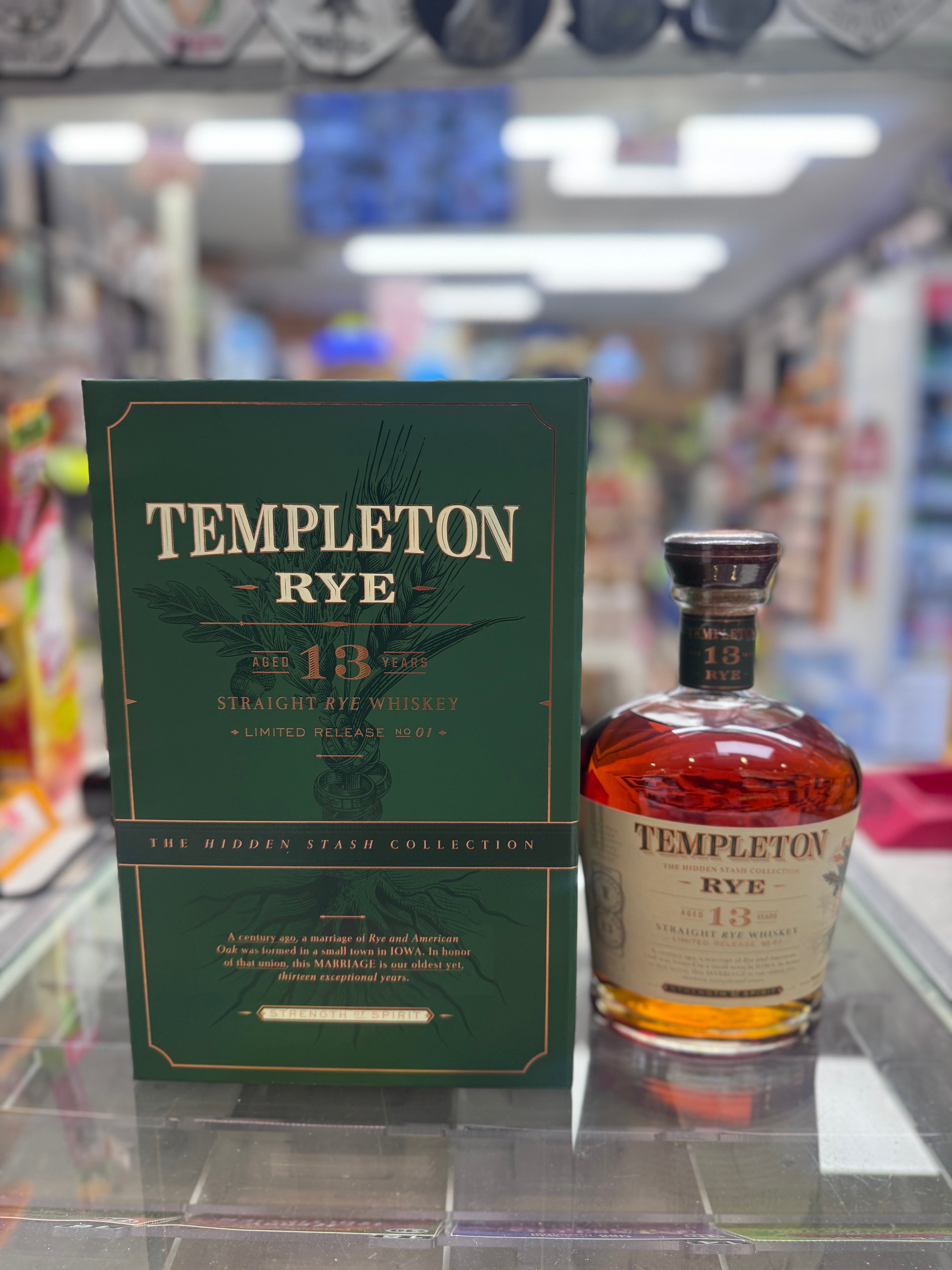 Templeton The Hidden Stash Collection 13 Year Old Limited Release No. 1 Straight Rye Whiskey