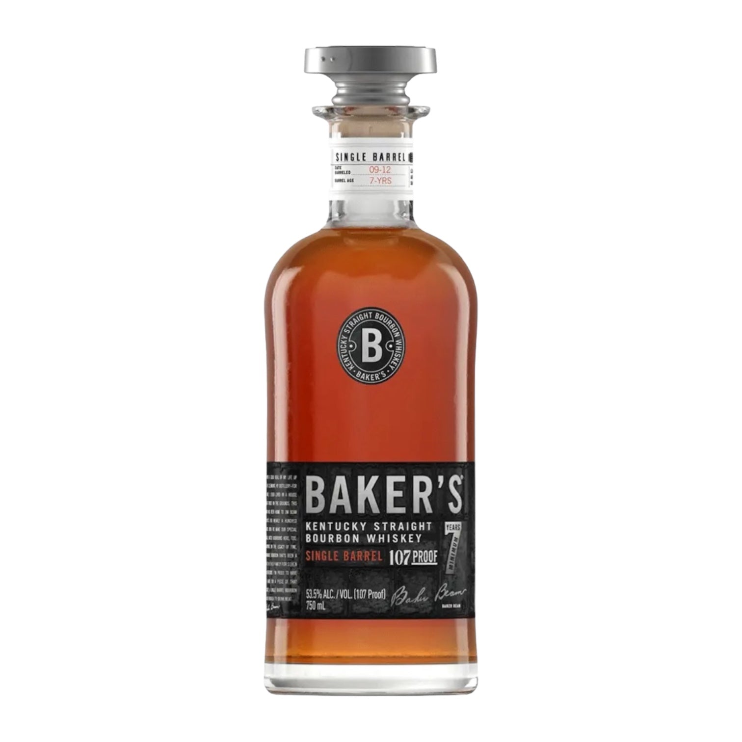 Baker's Single Barrel 7 Year Old 107 Proof Kentucky Straight Bourbon Whiskey 750ml