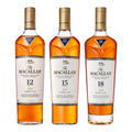 The Macallan 12 Year, 15 Year & 18 Year Double Cask Scotch Bundle 3-Pack
