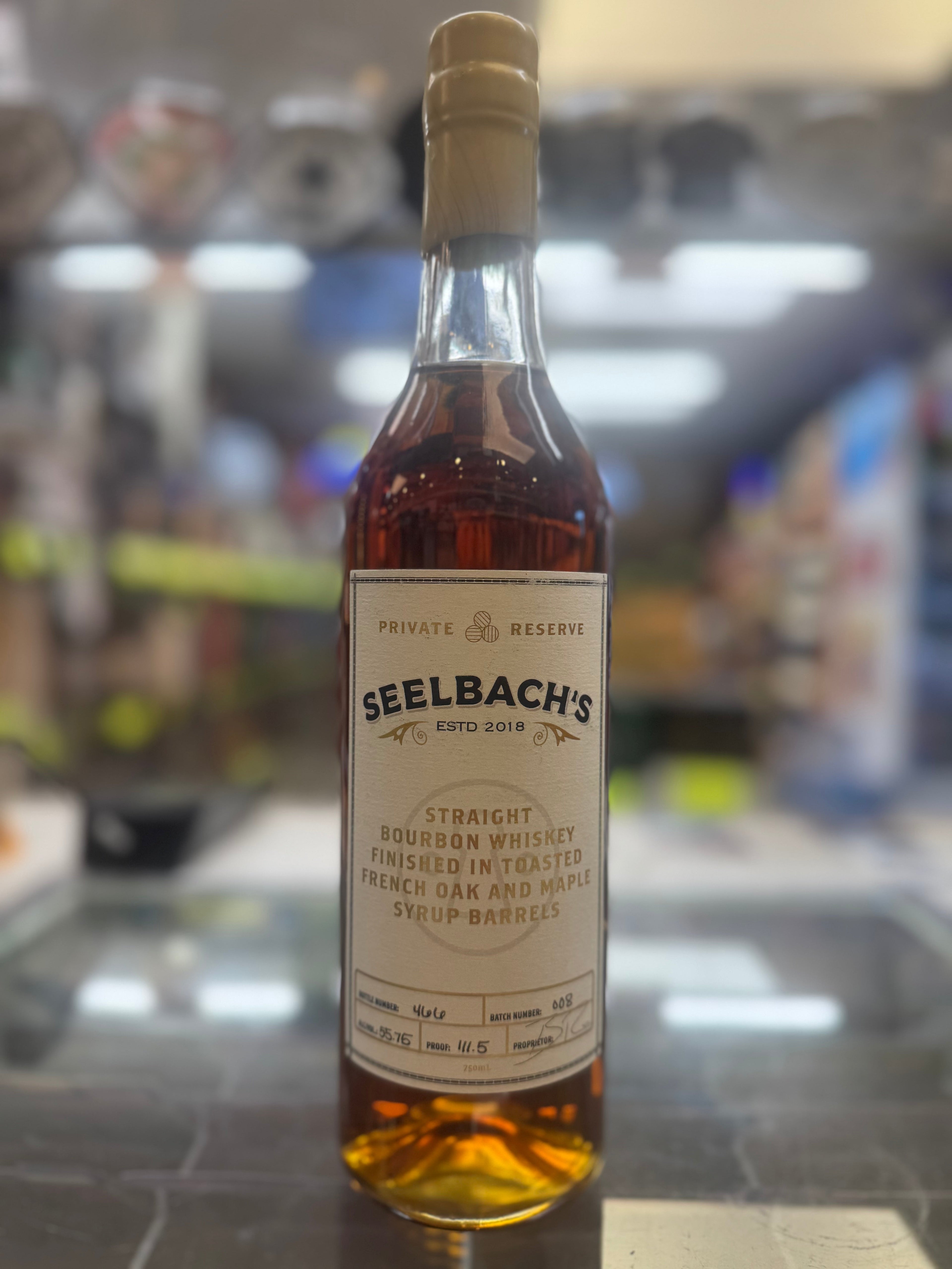 Seelbach's Private Reserve Toasted French Oak and Mapel Syrup Barrel 111.5 Proof Straight Bourbon Whiskey 750ml