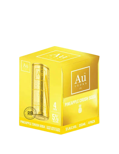 AU Vodka Pineapple Crush Soda RTD 4 Pack 355 ml