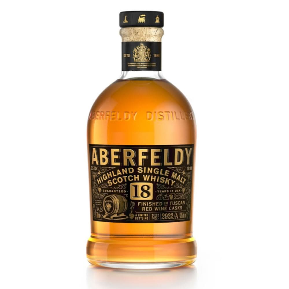 Aberfeldy Tuscan Red Wine Cask Finish 18 Year Old Single Malt Scotch Whisky 750ml