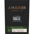 Amador Double Barrel Port Cask Finish Straight Rye Whiskey 750ml