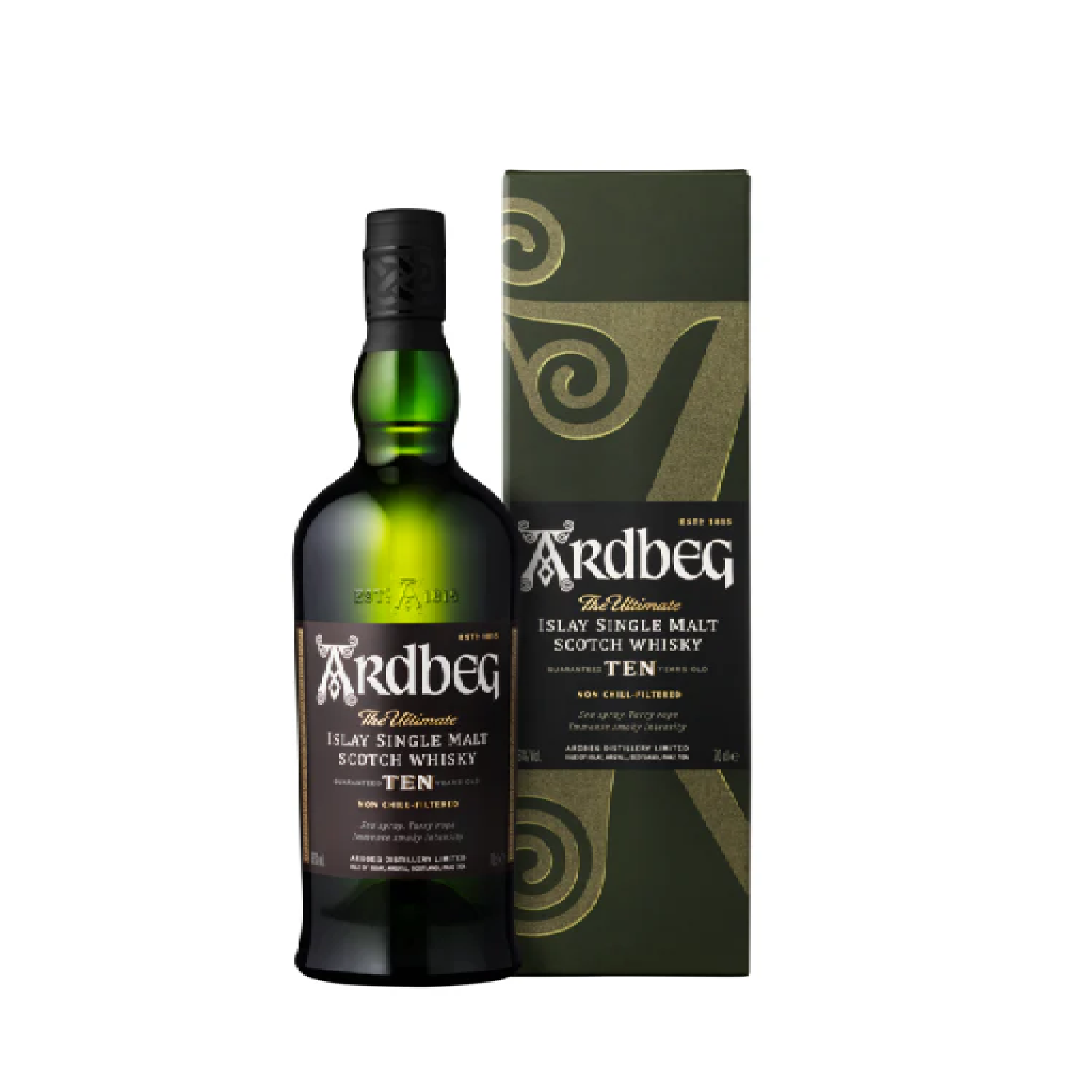 Ardbeg Ten Year Old 92 Proof Single Malt Scotch Whisky with Gift Box 750ml