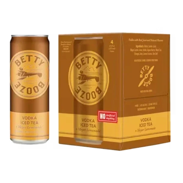 Betty Booze Sparkling Vodka Iced Tea Meyer Lemonade 355ml Can 4-Pack