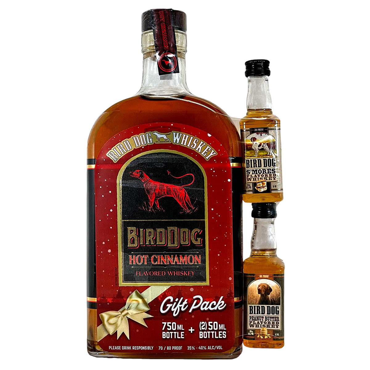 Bird Dog Cinnamon Flavored Whiskey Gift Pack 750ml + (2) 50ml