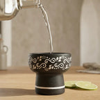 Black & White Ceramic Sipping Tequila Copita Glass 8-Oz