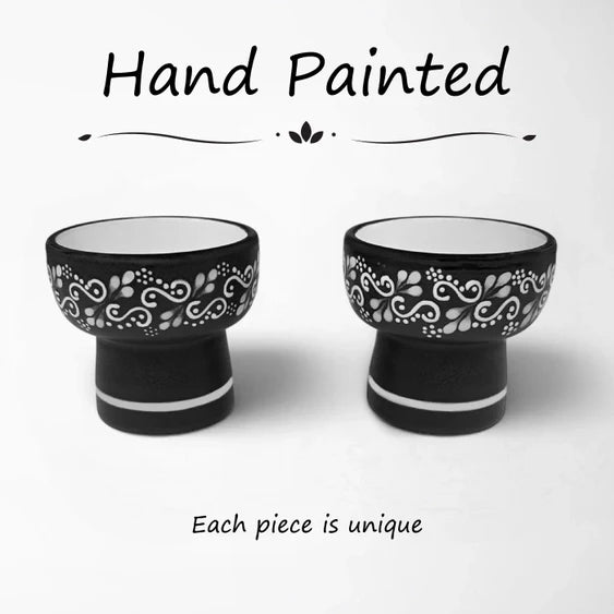 Black & White Ceramic Sipping Tequila Copita Glass 8-Oz