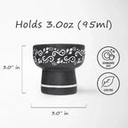 Black & White Ceramic Sipping Tequila Copita Glass 8-Oz