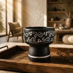 Black & White Ceramic Sipping Tequila Copita Glass 8-Oz