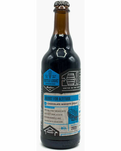 Bottle Logic Brewing Adjust For Altitude Chocolate Biscotti Stout Beer 500ml