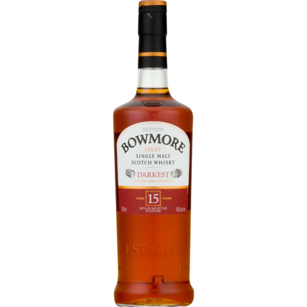 Bowmore 15 Year Old Darkest Single Malt Scotch Whisky 750ml
