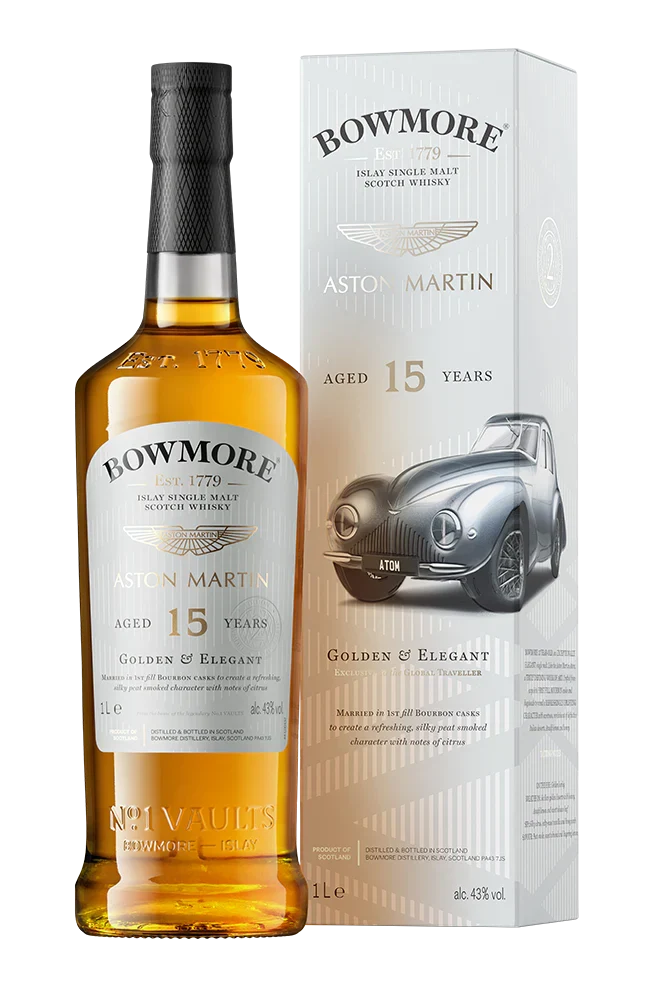 Bowmore Aston Martin 'Golden and Elegant' 15 Year Old Single Malt Scotch Whisky 1Lt