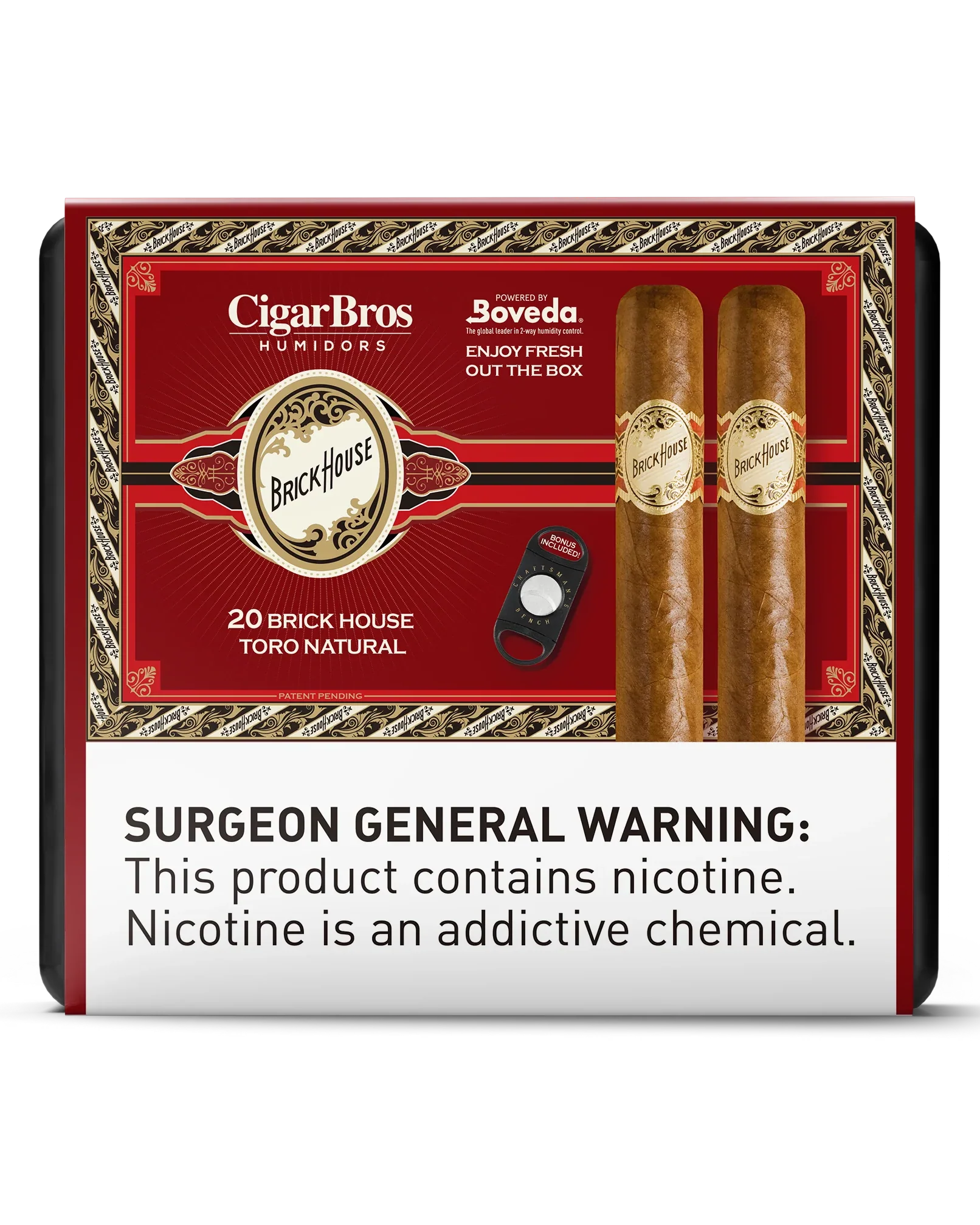 Brick House Toro Classic Cigar With Personal Humidor by CigarBros (Box of 20)
