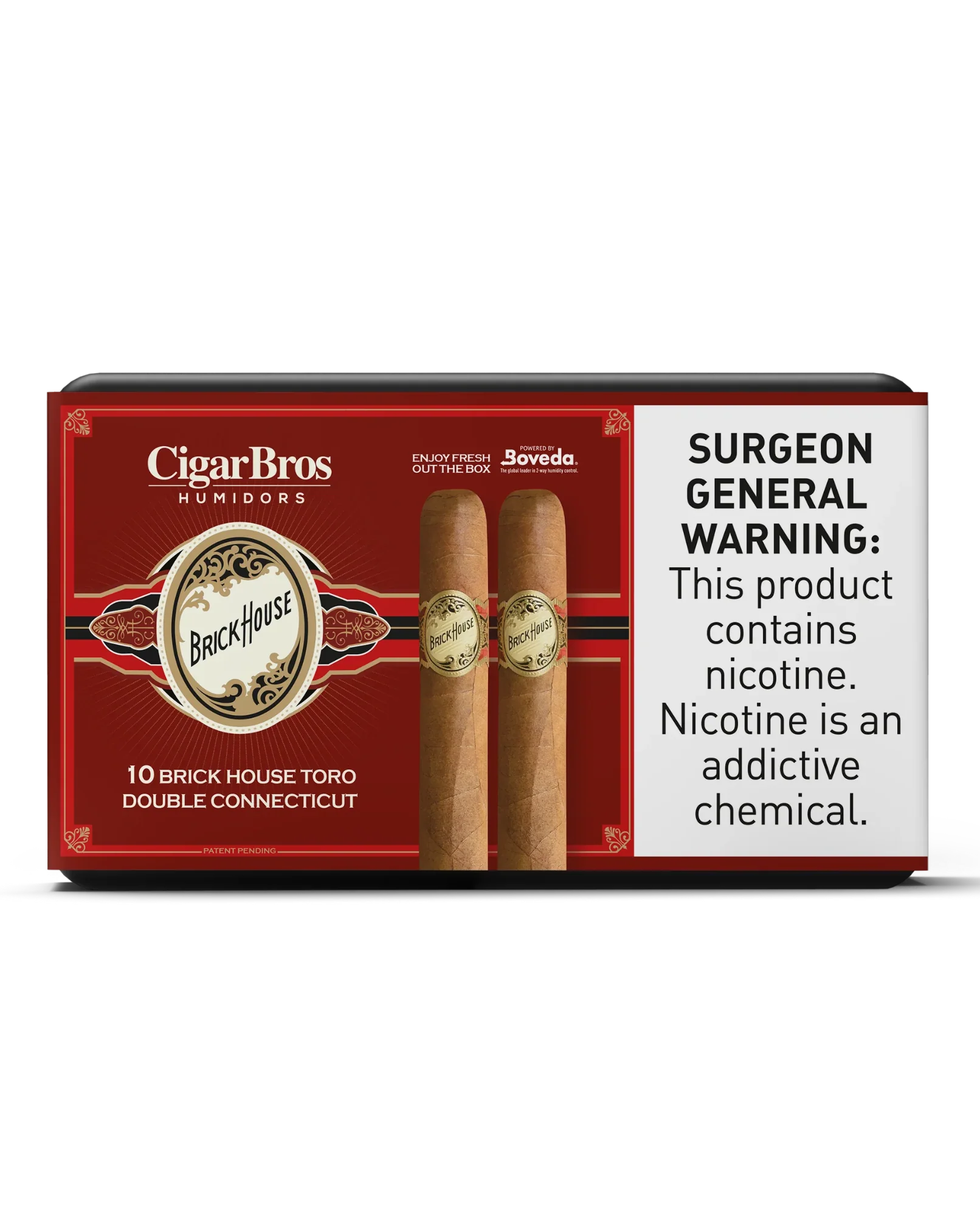 Brick House Toro Double Connecticut  Cigar With Personal Humidor by CigarBros (Box of 10)
