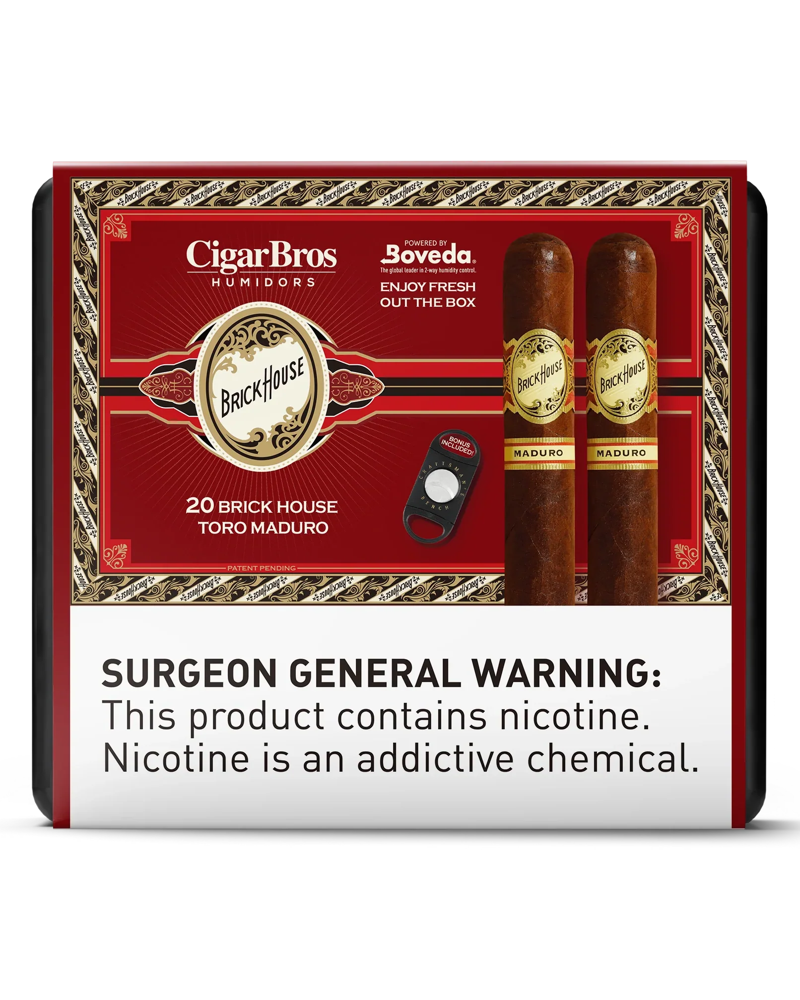 Brick House Toro Maduro Cigar With Personal Humidor by CigarBros (Box of 20)