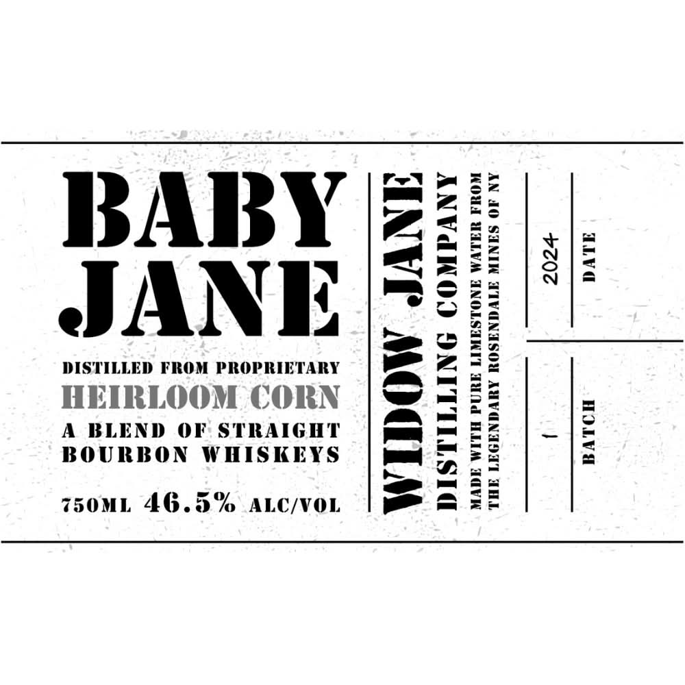2024 Widow Jane Baby Jane Heirloom Corn Straight Bourbon Whiskey 750ml