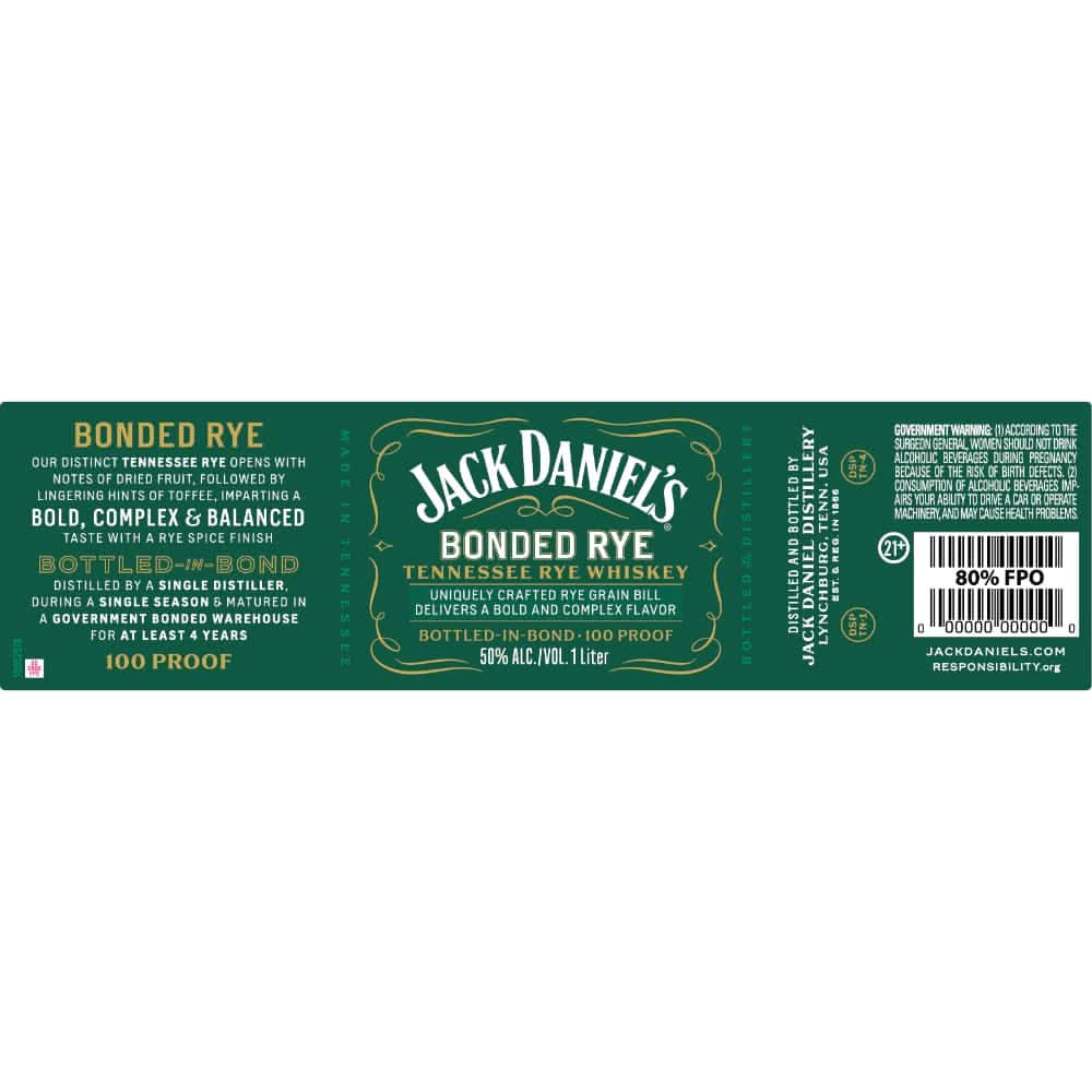 Jack Daniel's Bonded Rye Tennessee Rye Whiskey 1Lt