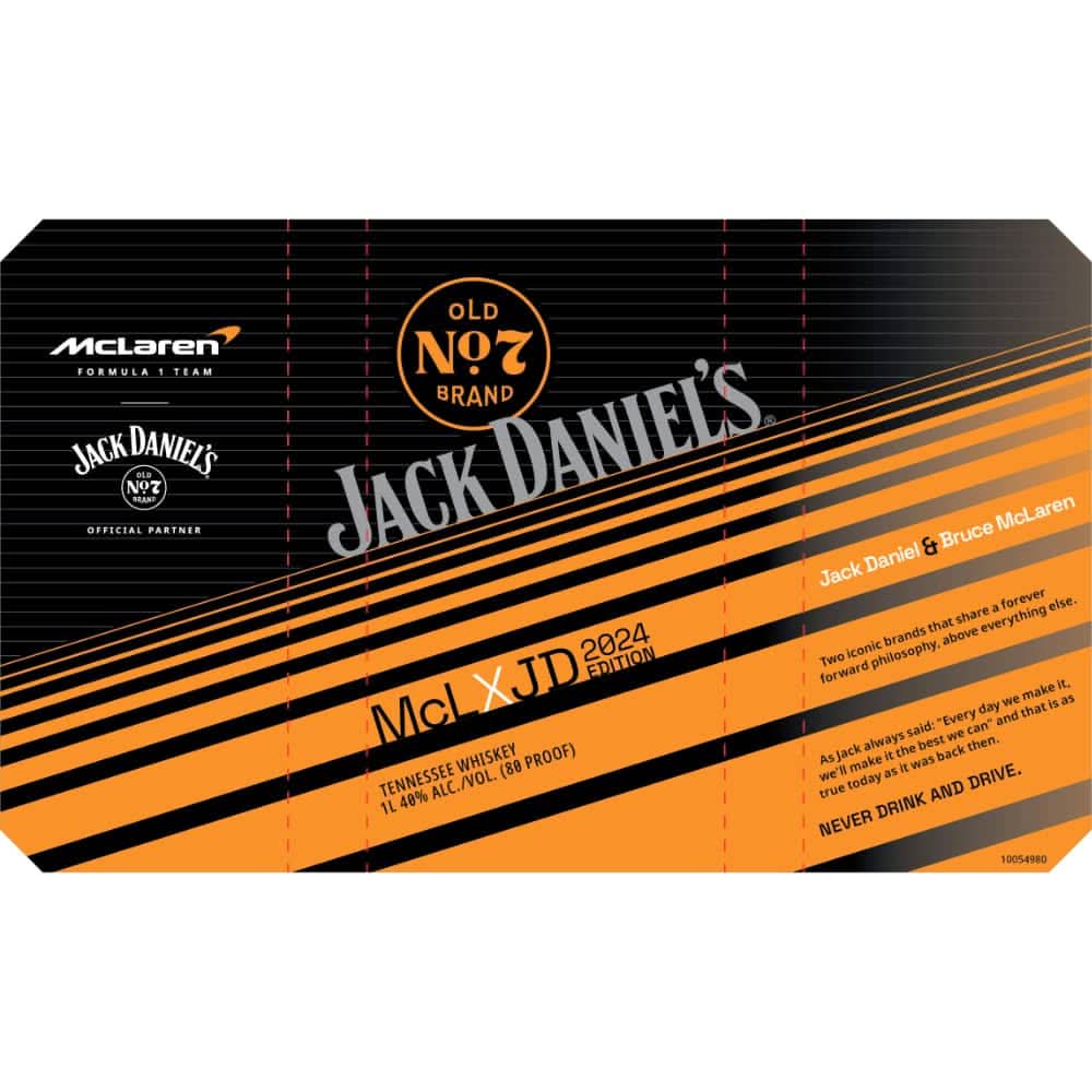 2024 Jack Daniel's Black Label Old No.7 Brand Sour Mash McLaren Racing Limited Edition Tennessee Whiskey 1Lt