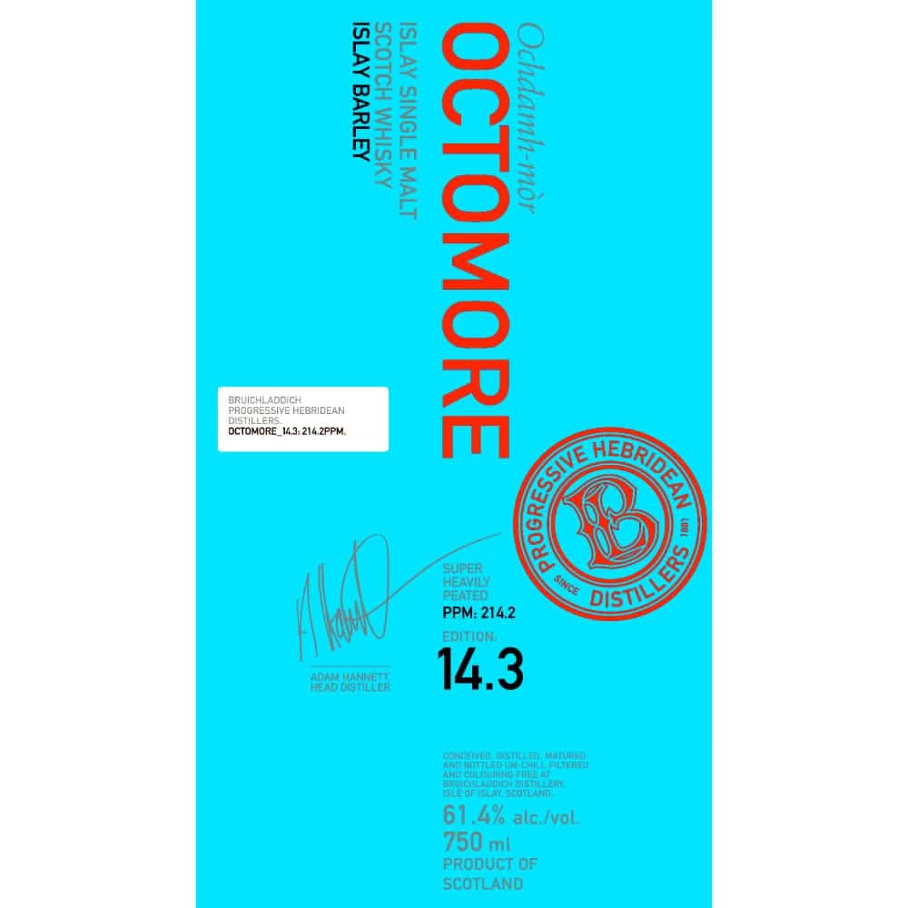 2023 Bruichladdich Octomore Edition 14.3 Super Heavily Peated Single Malt Scotch Whisky 750ml