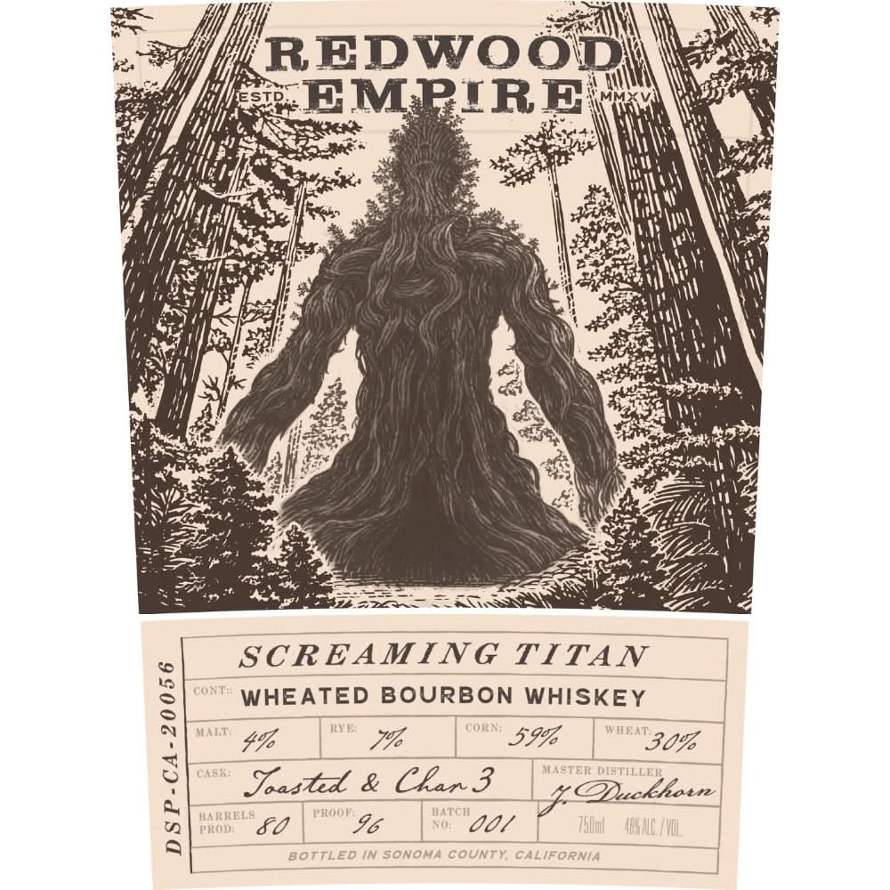 Redwood Empire Screaming Titan Wheated Bourbon Whiskey 750ml