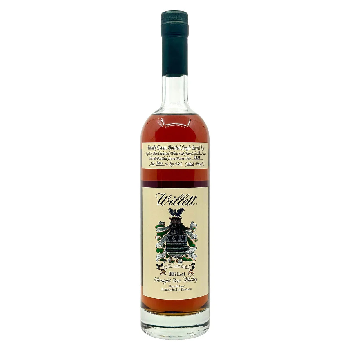 Willett Family Estate Bottled Single Barrel 11 Year Old Barrel No. 2431 Rye Here, Rye Now Kentucky Straight Rye Whiskey