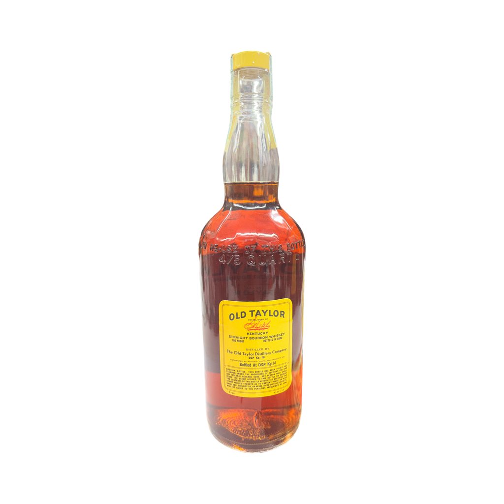 1961-1966 Old Taylor 100 Proof Bottled in Bond Kentucky Straight Bourbon Whiskey 4/5 Quart