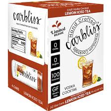 Carbliss Lemon Iced Tea Vodka Cocktail 12-Oz Can 4-Pack