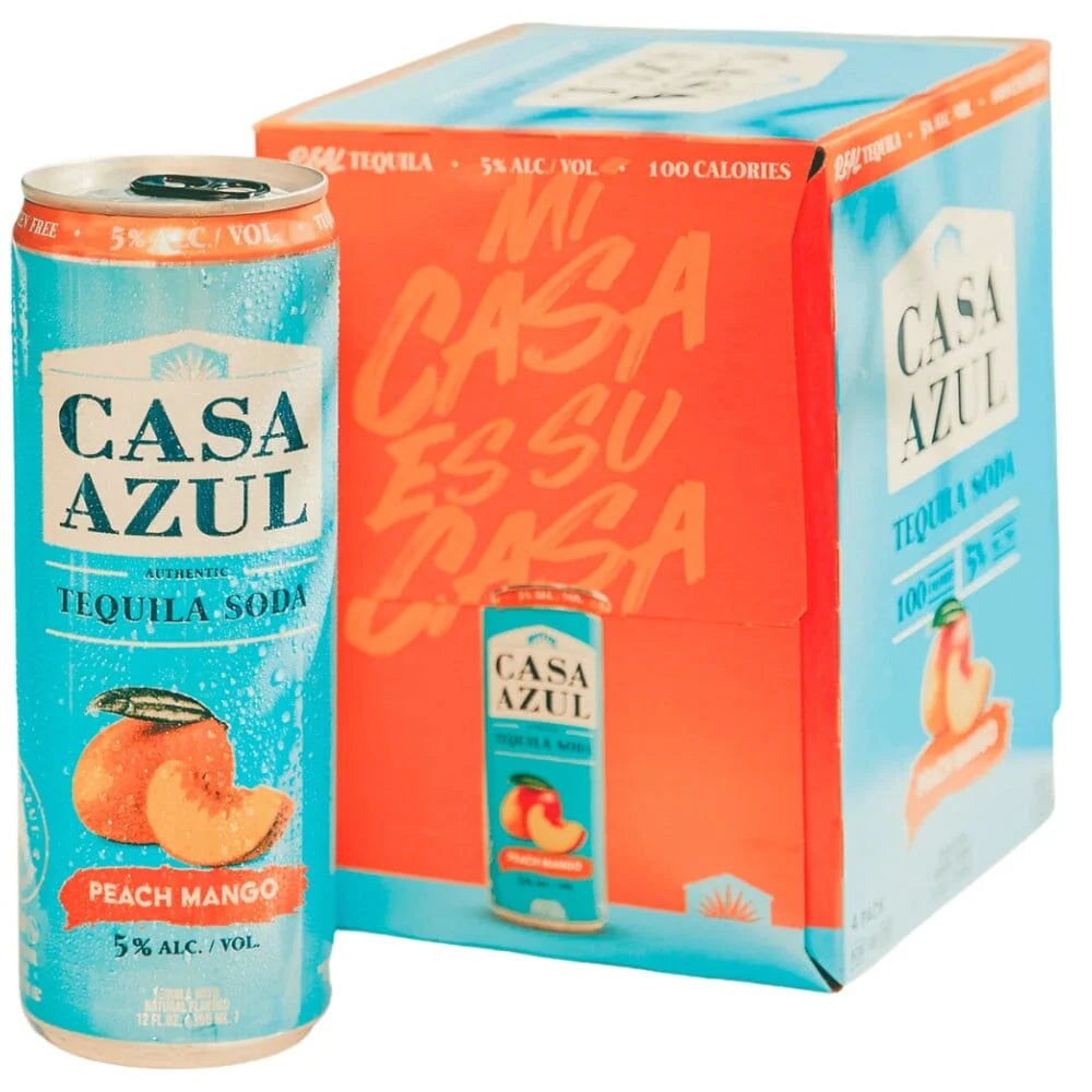 Casa Azul Peach Mango Tequila Soda 4-Pack